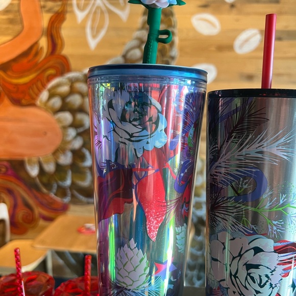 STARBUCKS 2023 “HOLIDAY TUMBLER” NEW w/TAG with Silicone Bow🎀 Straw Cover - Picture 11 of 13